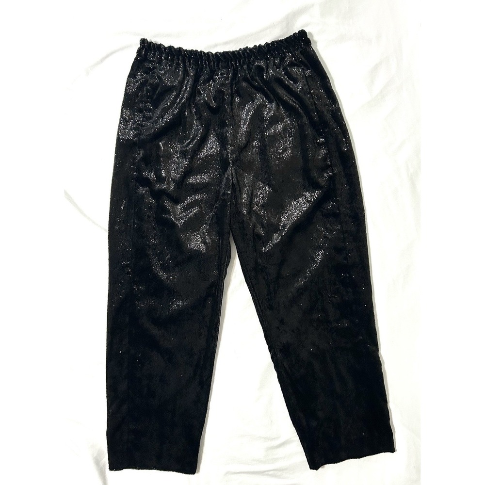 Xirena Declan Shimmer Velvet Black Pull On Pants Womens Sz M Cropped Designer